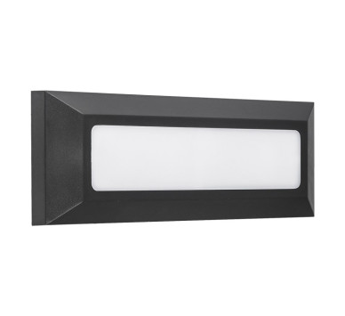 LED ΦΩΤΙΣΤΙΚΟ PC ΕΠΙΤΟΙΧΟ ΟΡΘΟΓΩΝΙΟ 4W 3000Κ IP65 ΓΡΑΦΙΤΗΣ
