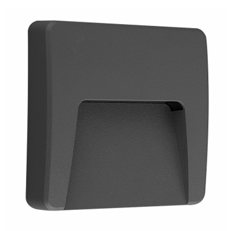 LED ΦΩΤΙΣΤΙΚΟ PC ΕΠΙΤΟΙΧ.ΕΜΜΕΣOY ΤΕΤΡΑΓΩΝΟ 3W 3000Κ IP65 ΓΡΑΦΙΤΗΣ