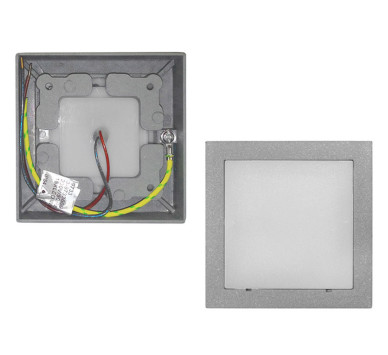 LED ΦΩΤΙΣΤΙΚΟ ΑΛΟΥΜΙΝΙΟΥ ΕΠΙΤΟΙΧΟ TETΡΑΓΩΝΟ 1W ΘΕΡΜΟ ΓΚΡΙ