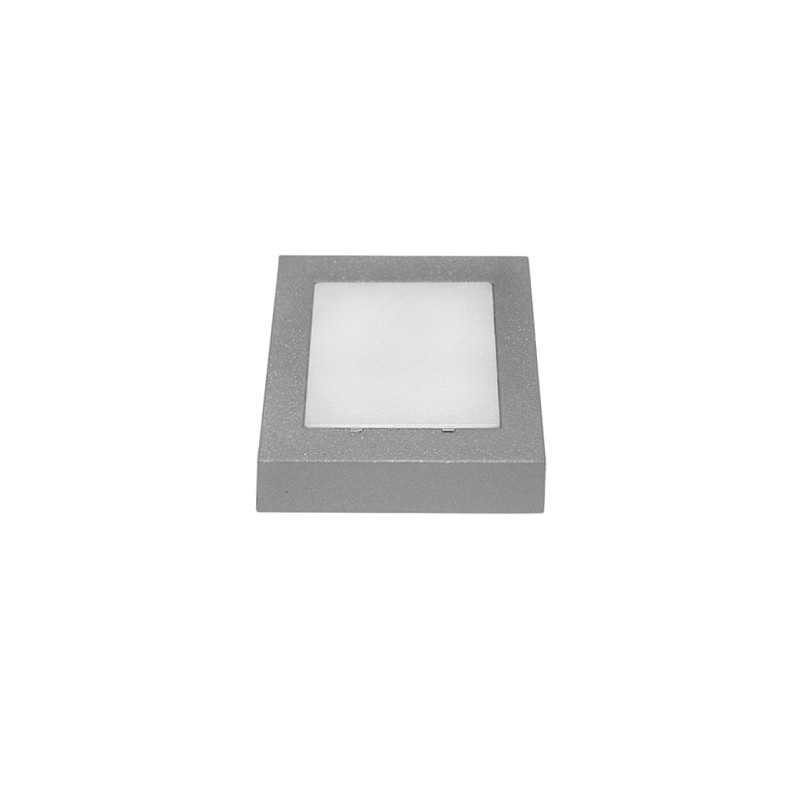 LED ΦΩΤΙΣΤΙΚΟ ΑΛΟΥΜΙΝΙΟΥ ΕΠΙΤΟΙΧΟ TETΡΑΓΩΝΟ 0.6W ΨΥΧΡΟ ΓΚΡΙ