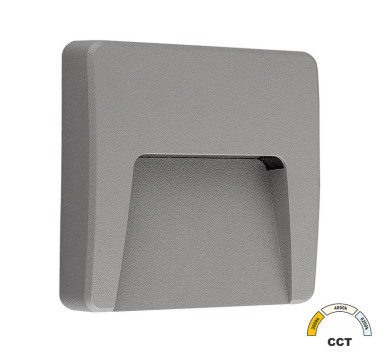 LED ΦΩΤΙΣΤΙΚΟ PC ΕΠΙΤΟΙΧΟ ΕΜΜΕΣOY ΤΕΤΡΑΓΩΝΟ 3W CCT IP65 ΓΚΡΙ