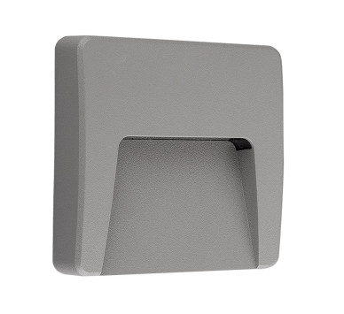 LED ΦΩΤΙΣΤΙΚΟ PC ΕΠΙΤΟΙΧΟ ΕΜΜΕΣOY ΤΕΤΡΑΓΩΝΟ 3W 3000Κ IP65 ΓΚΡΙ