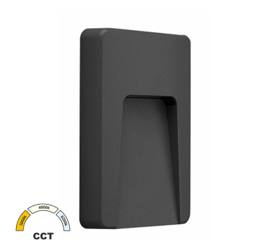 LED ΦΩΤΙΣΤΙΚΟ PC ΕΠΙΤΟΙΧΟ ΕΜΜΕΣΟΥ ΟΡΘΟΓΩΝΙΟ 3W CCT IP65 ΓΡΑΦΙΤΗΣ