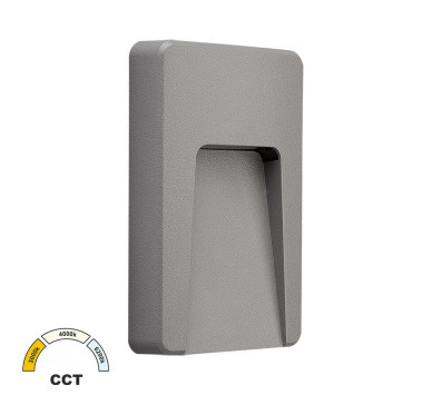 LED ΦΩΤΙΣΤΙΚΟ PC ΕΠΙΤΟΙΧΟ ΕΜΜΕΣΟΥ ΟΡΘΟΓΩΝΙΟ 3W CCT IP65 ΓΚΡΙ