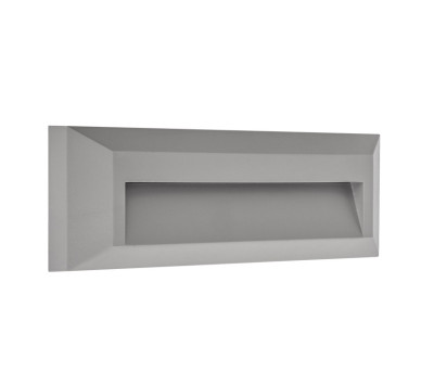 LED ΦΩΤΙΣΤΙΚΟ PC ΕΠΙΤΟΙΧΟ ΕΜΜΕΣΟΥ ΟΡΘΟΓΩΝΙΟ 2W 3000Κ IP65 ΓΚΡΙ