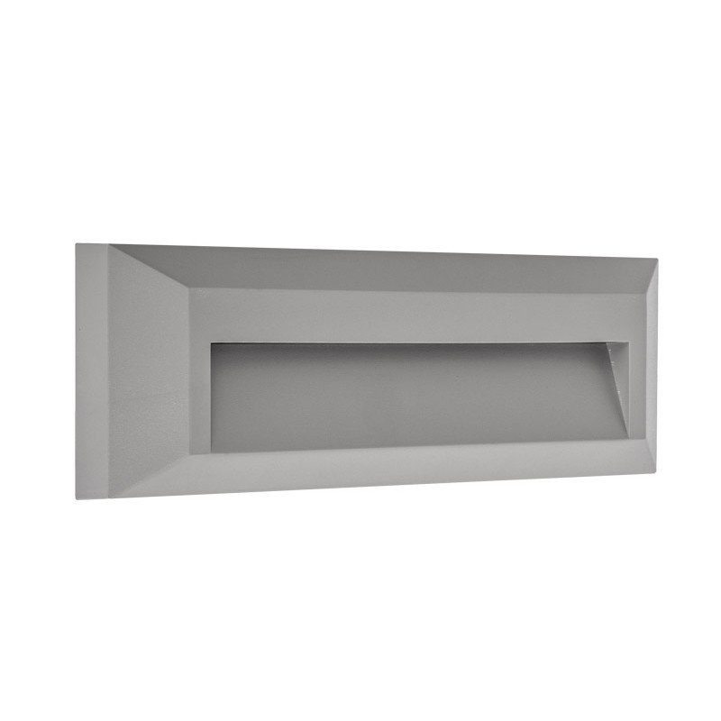 LED ΦΩΤΙΣΤΙΚΟ PC ΕΠΙΤΟΙΧΟ ΕΜΜΕΣΟΥ ΟΡΘΟΓΩΝΙΟ 2W 3000Κ IP65 ΓΚΡΙ