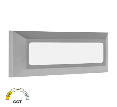 LED ΦΩΤΙΣΤΙΚΟ PC ΕΠΙΤΟΙΧΟ ΟΡΘΟΓΩΝΙΟ 4W CCT IP65 ΓΚΡΙ