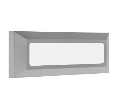 LED ΦΩΤΙΣΤΙΚΟ PC ΕΠΙΤΟΙΧΟ ΟΡΘΟΓΩΝΙΟ 4W 3000Κ IP65 ΓΚΡΙ