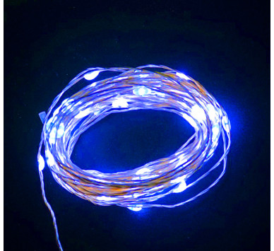 100 MICRO LED ΜΕ ΠΡΟΓΡΑΜΜΑ+ΣΤΑΘΕΡΑ ΑΣΗΜΙ ΣΥΡΜΑ ΜΠΛΕ IP44