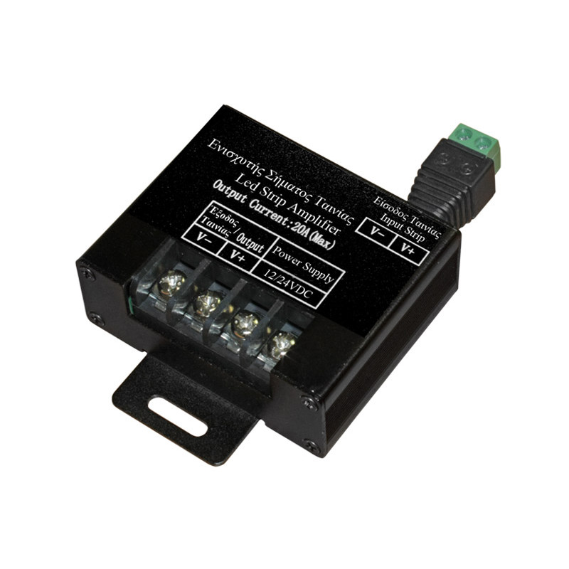 ΕΝΙΣΧΥΤΗΣ ΣΗΜΑΤΟΣ ΓΙΑ ΤΑΙΝΙΑ LED ΜΟΝΟΧΡ. 12VDC240W/24VDC480W 20A