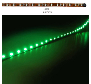 ΤΑΙΝΙΑ LED 50cm 12VDC 2.4W 30LED 120° ΠΡΑΣΙΝO IP20