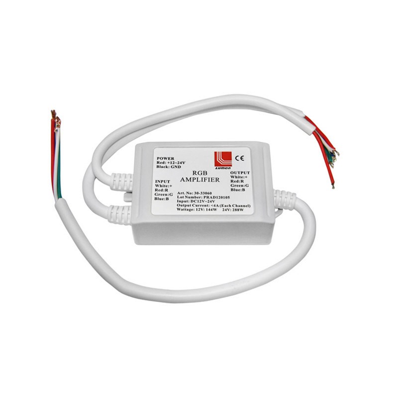 ΕΝΙΣΧΥΤΗΣ ΣΗΜΑΤΟΣ ΓΙΑ ΤΑΙΝΙΑ LED RGB 12VDC144W/24VDC288W IP67