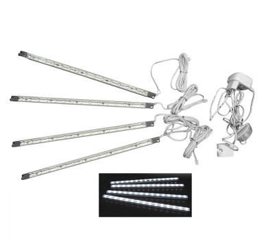 ΜΠΑΡΑ ΣΕΤ 4 ΤΕΜ 30cm IP44 230V 15LED ΨΥΧΡΟ