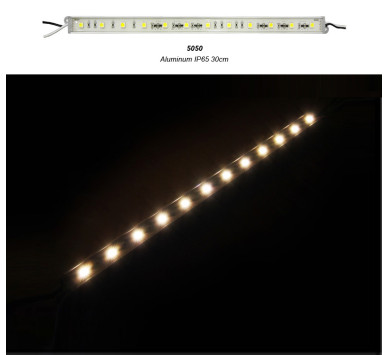 ΜΠΑΡΑ LED ΑΛΟΥΜΙΝΙΟΥ 30cm 24VDC 3W 12LED 120° ΘΕΡΜΟ ΙP65