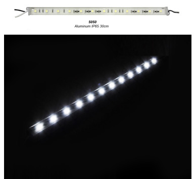 ΜΠΑΡΑ LED ΑΛΟΥΜΙΝΙΟΥ 30cm 24VDC 3W 12LED 120° ΨΥΧΡΟ ΙP65