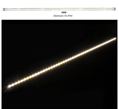 ΜΠΑΡΑ LED ΑΛΟΥΜΙΝΙΟΥ 1m 24VDC 11W 48LED 120° ΘΕΡΜΟ IP54