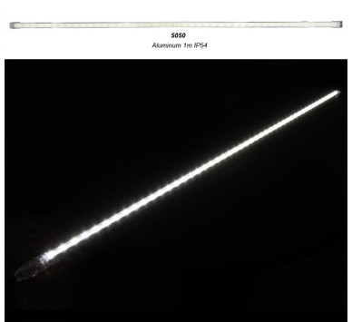ΜΠΑΡΑ LED ΑΛΟΥΜΙΝΙΟΥ 1m 24VDC 11W 48LED 120° ΨΥΧΡΟ IP54
