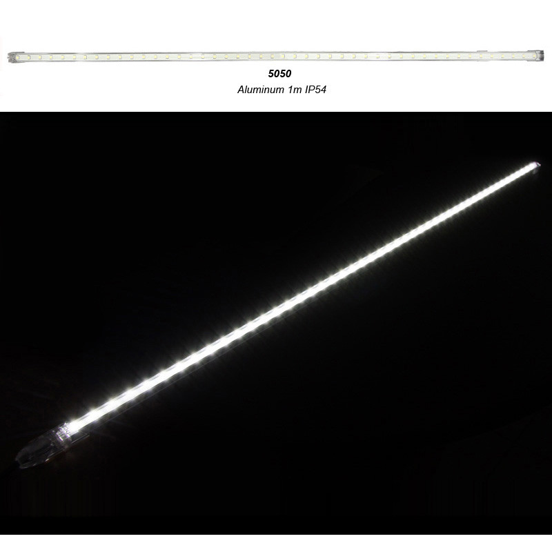 ΜΠΑΡΑ LED ΑΛΟΥΜΙΝΙΟΥ 1m 24VDC 11W 48LED 120° ΨΥΧΡΟ IP54