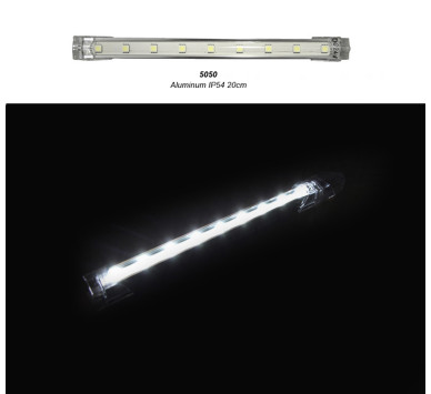 ΜΠΑΡΑ LED ΑΛΟΥΜΙΝΙΟΥ 20cm 24VDC 3W 9LED 120° ΨΥΧΡΟ IP54