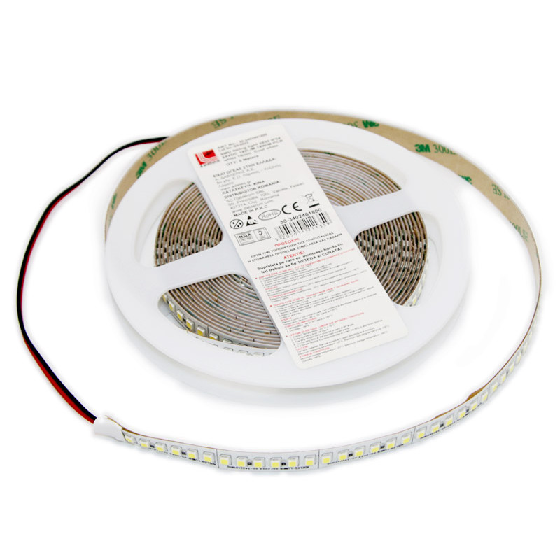 ΤΑΙΝΙΑ LED 5m 24VDC 18W/m 2835 192LED/m ΨΥΧΡΟ 6500K IP54
