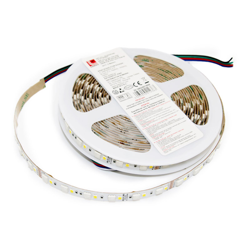 ΤΑΙΝΙΑ LED 5m 24VDC 18W/m 5050 120LED/m RGB+ΛΕΥΚΟ IP54