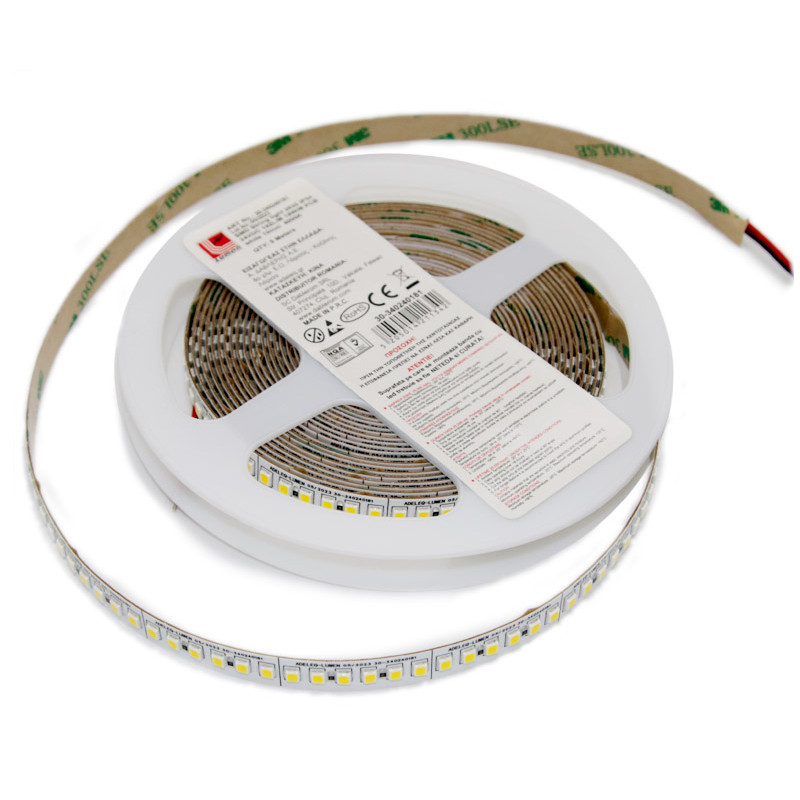 ΤΑΙΝΙΑ LED  5m 24VDC 18W/m 2835 192LED/m ΛΕΥΚΟ 4000K IP54