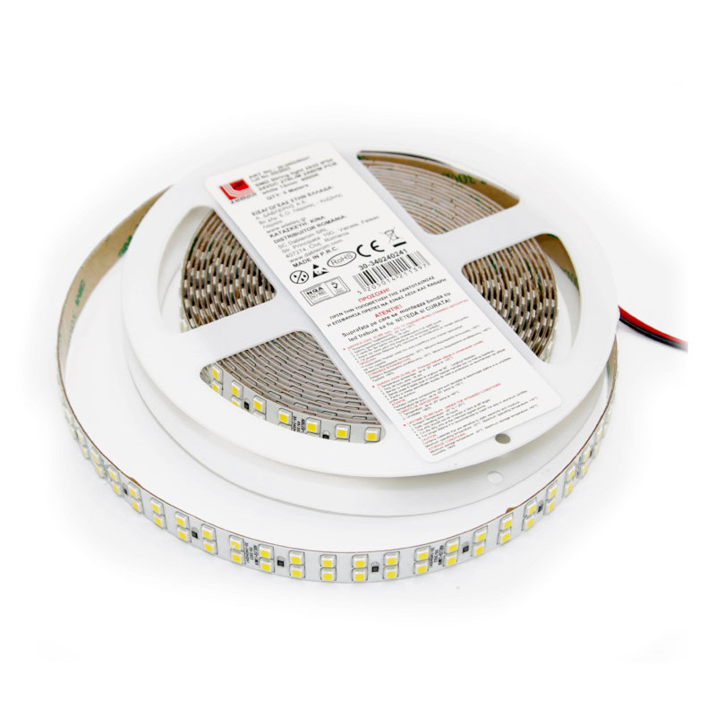 ΤΑΙΝΙΑ LED 5m 24VDC 24W/m 2835 252LED/m 2835 ΛΕΥΚO IP54