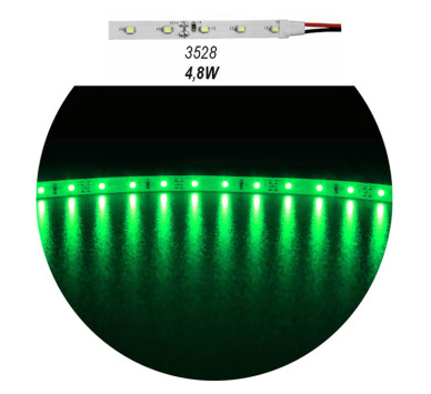 ΤΑΙΝΙΑ LED 5m 12VDC 4.8W/m 3528 60LED/m ΠΡΑΣΙΝΟ IP20