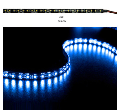 ΤΑΙΝΙΑ LED ΜΑΥΡΗ 5m 12VDC 7.2W/m 2835 90LED/m ΜΠΛΕ IP54