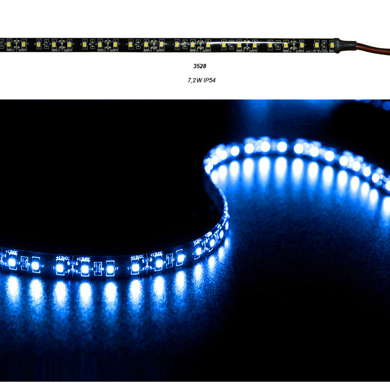 ΤΑΙΝΙΑ LED ΜΑΥΡΗ 5m 12VDC 7.2W/m 2835 90LED/m ΜΠΛΕ IP54