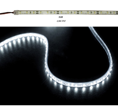 ΤΑΙΝΙΑ LED 5m 12VDC 4.8W/m 2835 60LED/m ΨΥΧΡΟ 6500K IP67