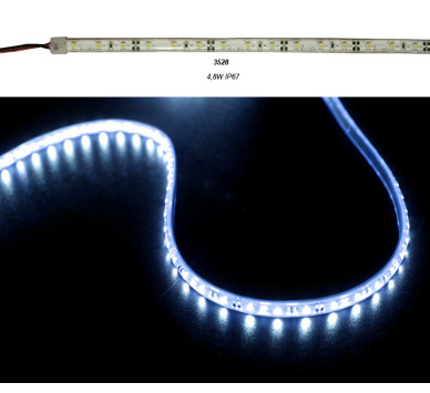 ΤΑΙΝΙΑ LED 5m 12VDC 4.8W/m 2835 60LED/m ΜΠΛΕ IP67