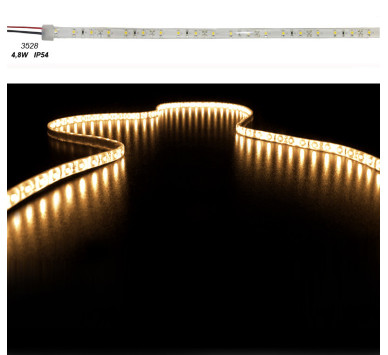 ΤΑΙΝΙΑ LED 5m 12VDC 4.8W/m 3528 60LED/m ΠΟΡΤΟΚΑΛΙ IP54