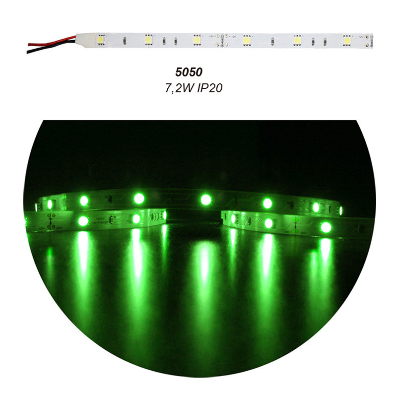 ΤΑΙΝΙΑ LED 5m 12VDC 7.2W/m 5050 30LED/m ΠΡΑΣΙΝΟ IP20 ECO