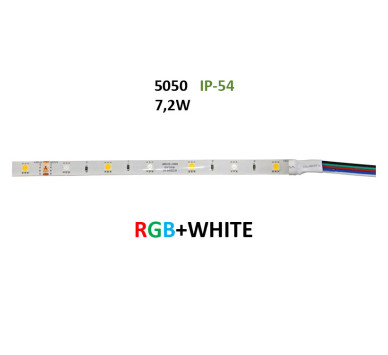 ΤΑΙΝΙΑ LED 5m 12VDC 7.2W/m 36LED/m RGB & ΛΕΥΚΟ 4000K IP54