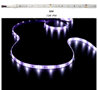 ΤΑΙΝΙΑ LED 5m 12VDC 7.2W/m 5050 30LED/m RGB IP54