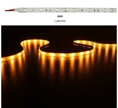 ΤΑΙΝΙΑ LED 5m 12VDC 7.2W/m 5050 30LED/m ΠΟΡΤΟΚΑΛΙ IP54 ECO