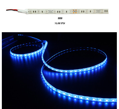 ΤΑΙΝΙΑ LED 5m 24VDC 14.4W/m 5050 60LED ΜΠΛΕ IP54 ECO