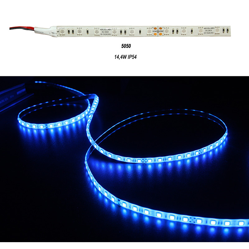 ΤΑΙΝΙΑ LED 5m 24VDC 14.4W/m 5050 60LED ΜΠΛΕ IP54 ECO