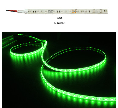 ΤΑΙΝΙΑ LED 5m 24VDC 14.4W/m 5050 60LED ΠΡΑΣΙΝΟ IP54 ECO