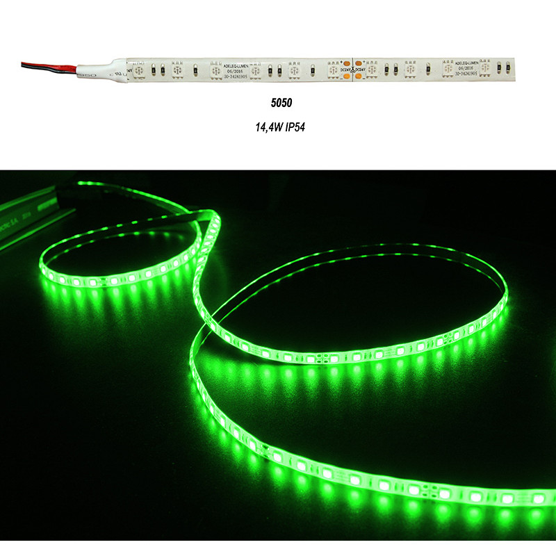 ΤΑΙΝΙΑ LED 5m 24VDC 14.4W/m 5050 60LED ΠΡΑΣΙΝΟ IP54 ECO