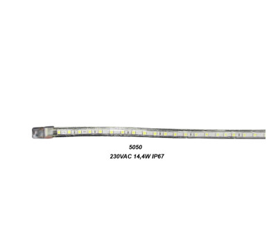 ΤΑΙΝΙΑ LED 10m 230VAC 14.4W/m 60LED/m RGB IP67