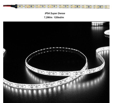ΤΑΙΝΙΑ LED 5m 12VDC 7.2W/m 2835 120LED/m 4000K IP54