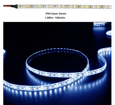 ΤΑΙΝΙΑ LED 5m 12VDC 7.2W/m 2835 120LED/m ΜΠΛΕ IP54