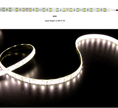 ΤΑΙΝIA LED SUPERBRIGHT 5m 24VDC 14.4W/m 60LED/m 3000K IP54