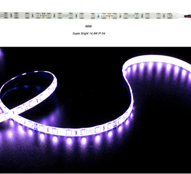 ΤΑΙΝΙΑ LED SUPERBRIGHT 5m 24VDC 14.4W/m 60LED/m RGB IP54