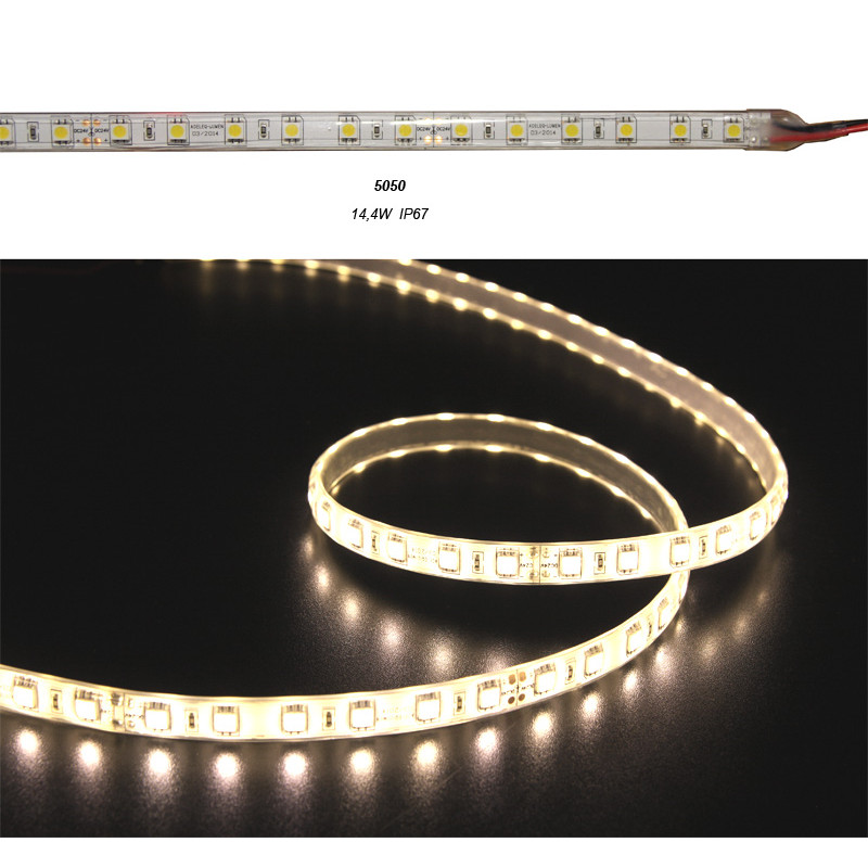 ΤΑΙΝΙΑ LED 5m 24VDC 14.4W/m 5050 60LED/m 3000Κ ΘΕΡΜΟ IP67