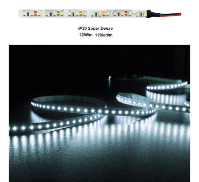ΤΑΙΝΙΑ LED 5m 12VDC 14,4W/m 2835 120LED/m ΨΥΧΡΟ 6500K IP20
