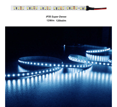 ΤΑΙΝΙΑ LED 5m 12VDC 14,4W/m 2835 120LED/m ΜΠΛΕ IP20
