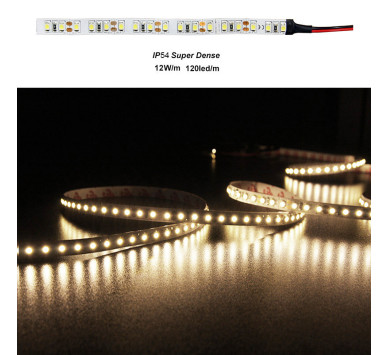 ΤΑΙΝΙΑ LED 5m 12VDC 14,4W/m 2835 120LED/m ΘΕΡΜΟ 3000K IP54